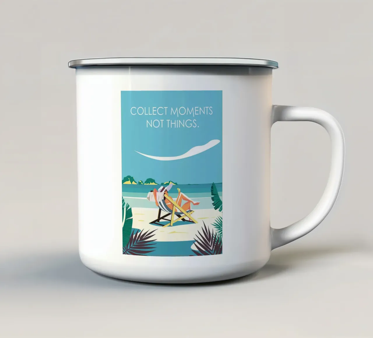 Collect Moments Not Things tazza in smalto da Wendy Wharton