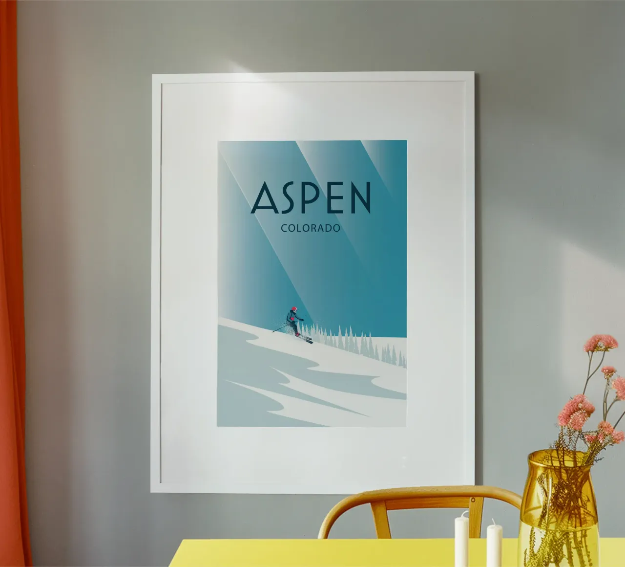 Aspen Colorado poster con telaio in alluminio da Wendy Wharton