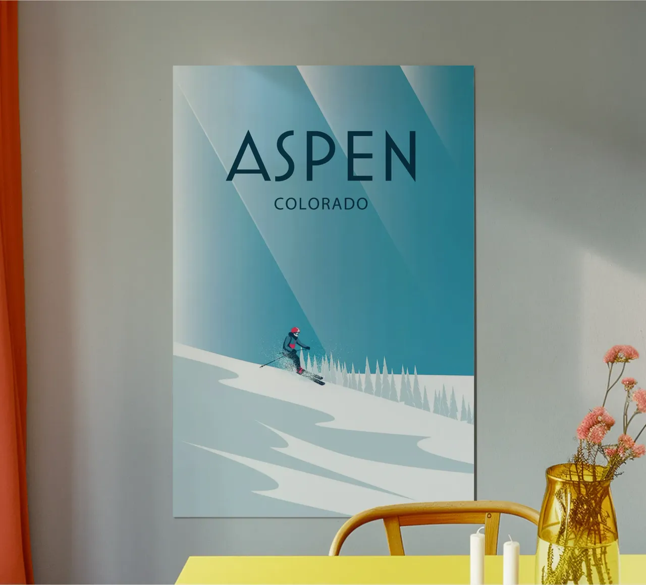 Aspen Colorado poster con telaio in alluminio da Wendy Wharton