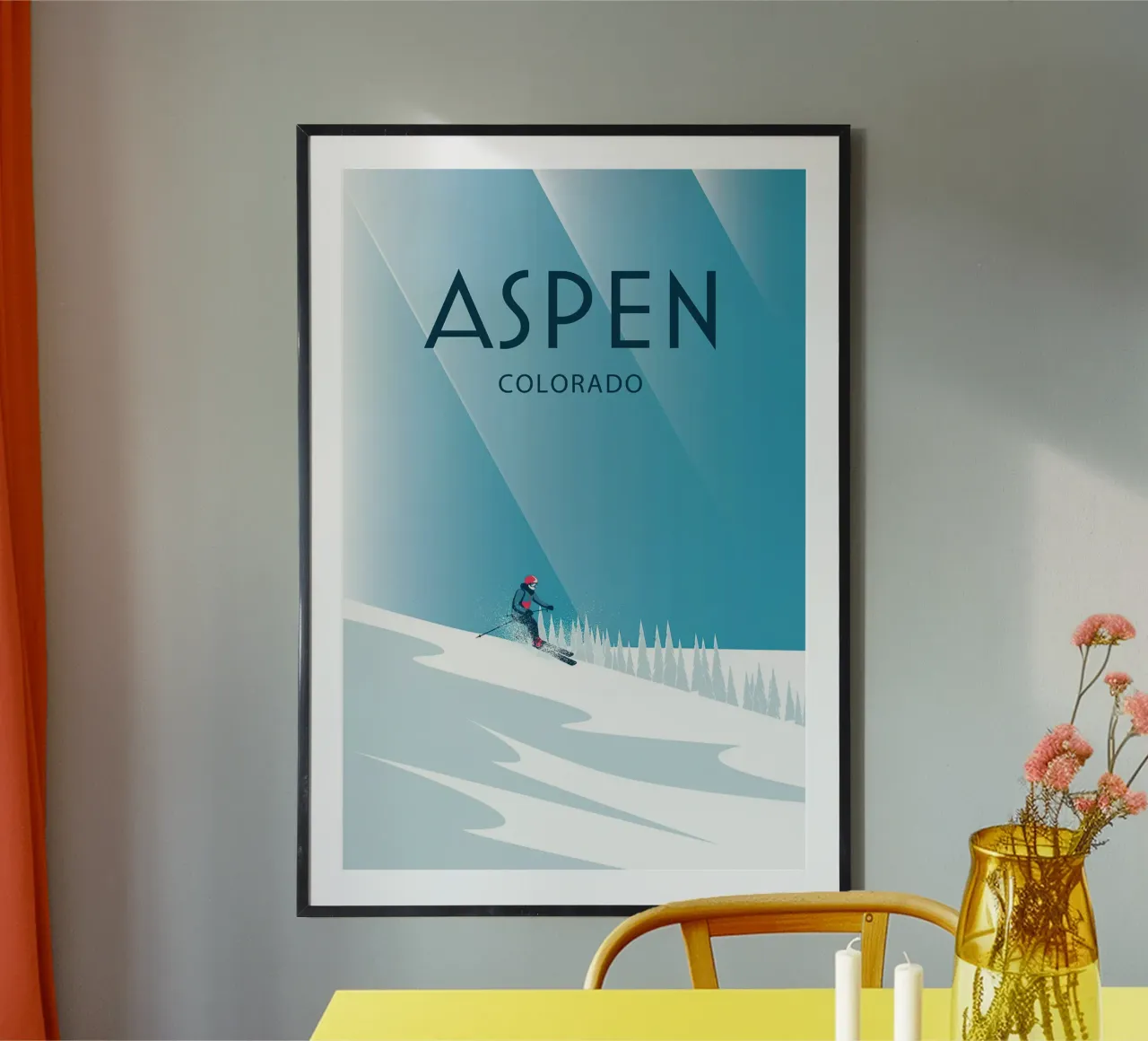 Aspen Colorado poster con telaio in alluminio da Wendy Wharton