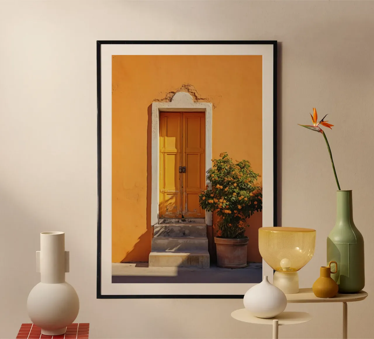 Mediterranean Door poster con telaio in plastica da Artsy Bessy