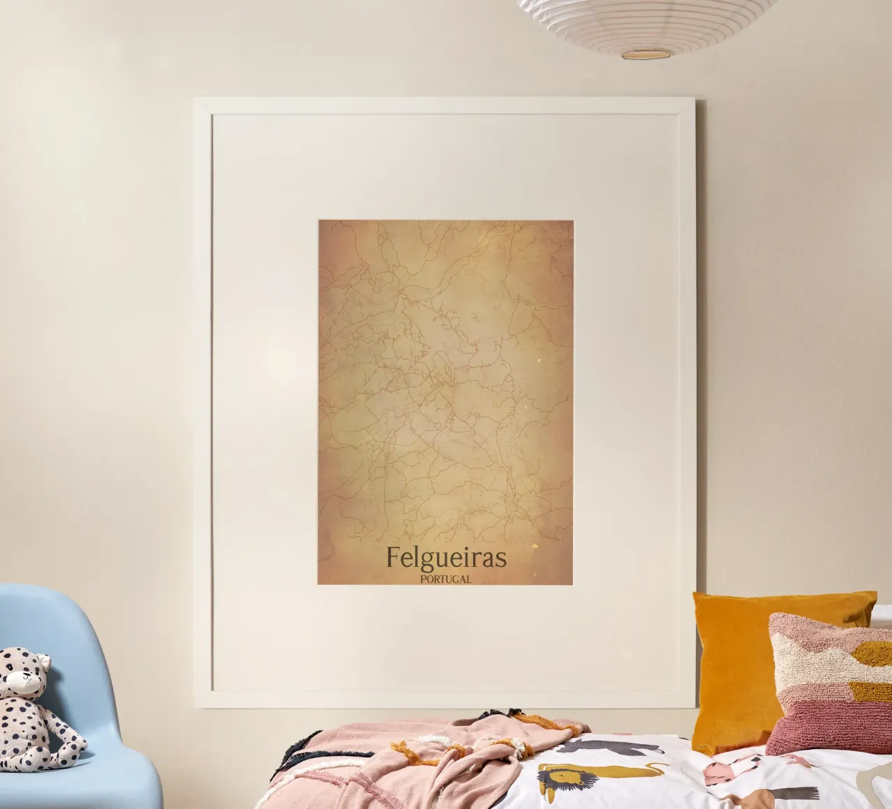 Felgueiras PORTUGAL poster con telaio in legno da WorldPrint