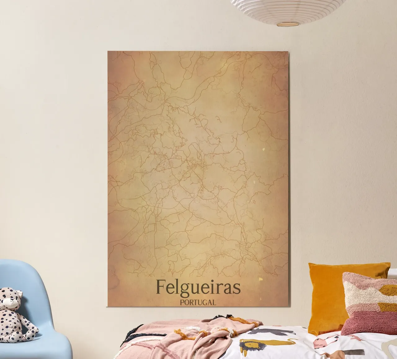 Felgueiras PORTUGAL poster con telaio in legno da WorldPrint