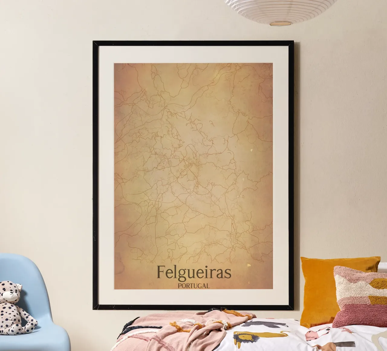 Felgueiras PORTUGAL poster con telaio in legno da WorldPrint