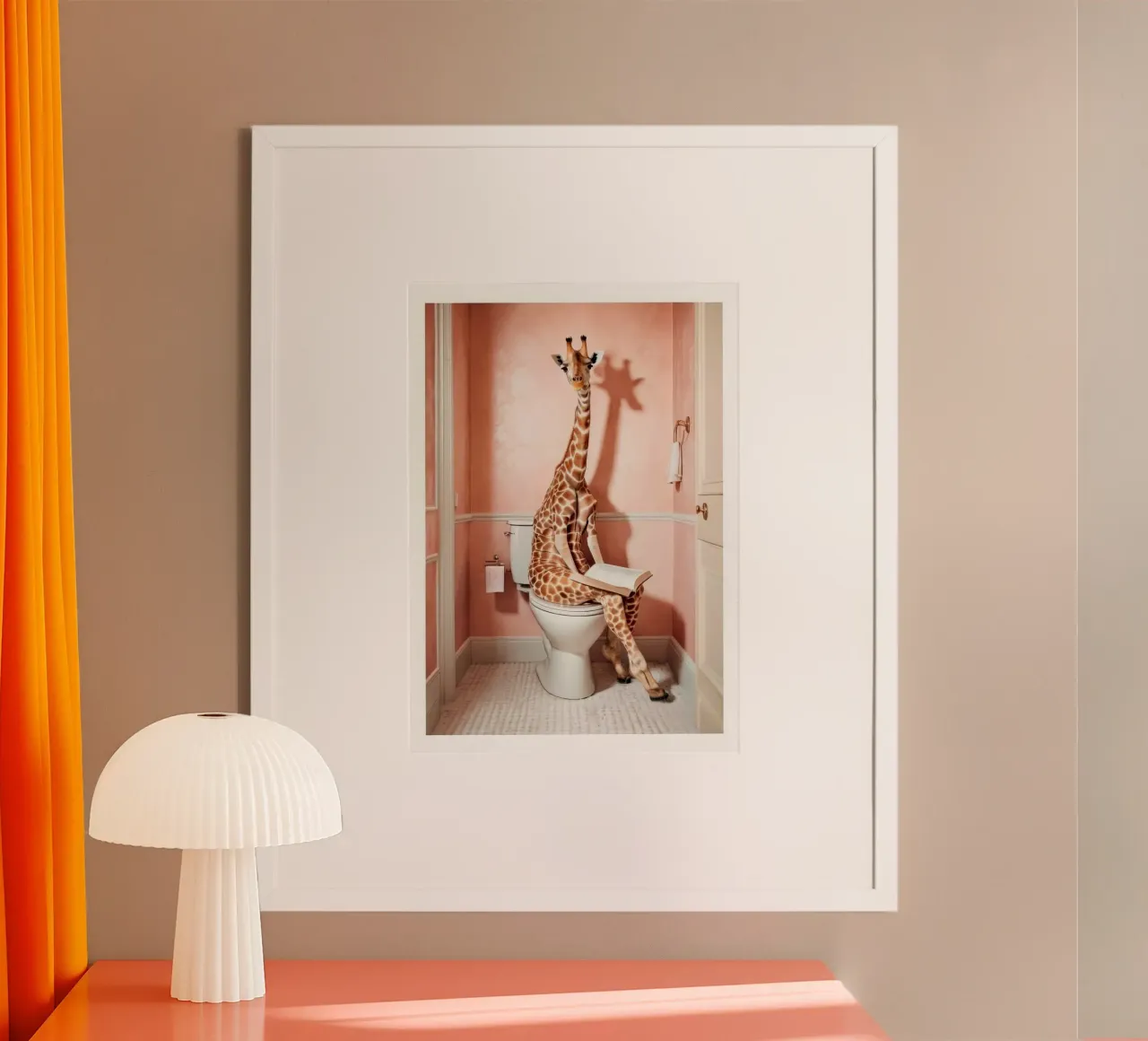animal read book on toilet poster da firmana