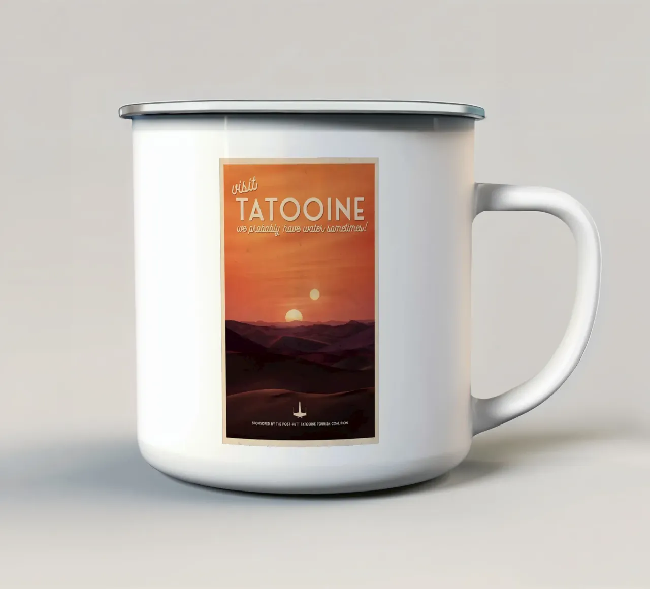 Visit To Tatooine tazza in smalto da Robert Hoff