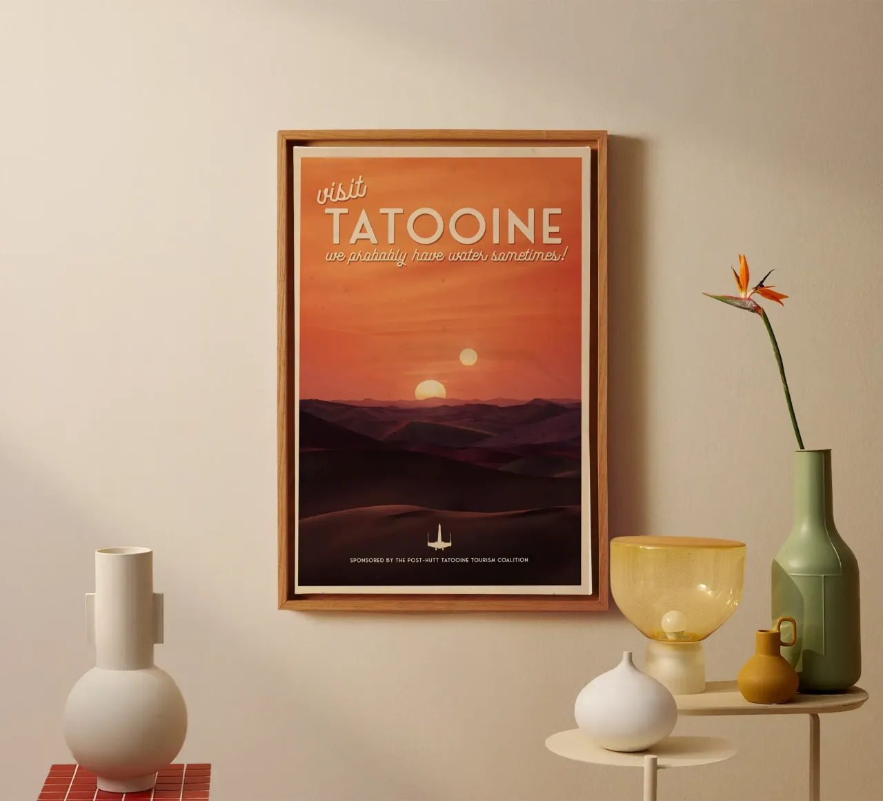 Visit To Tatooine tela con Cornice a cassetta da Robert Hoff