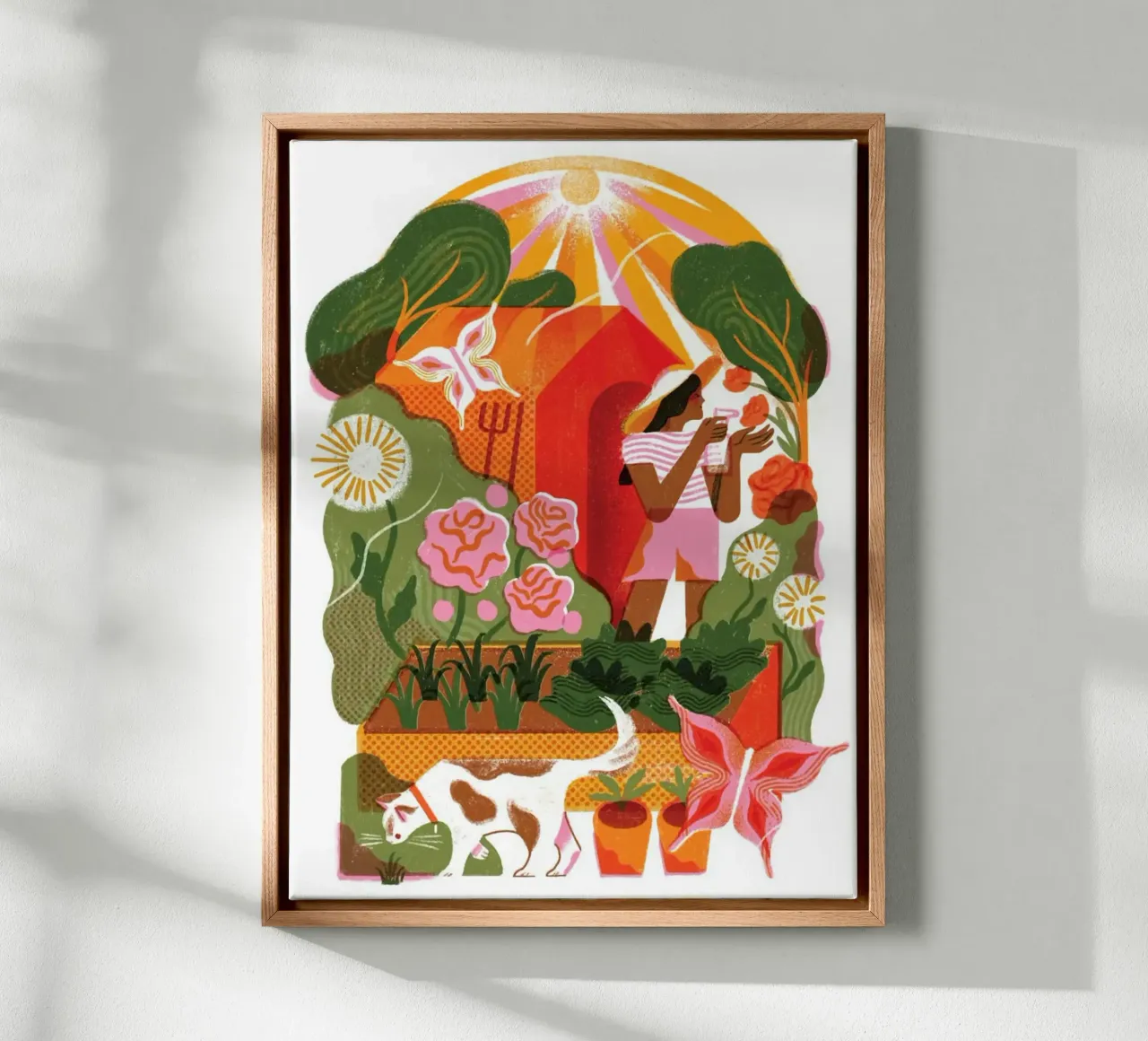 garden the girl and cat canvas met Baklijst van firmana