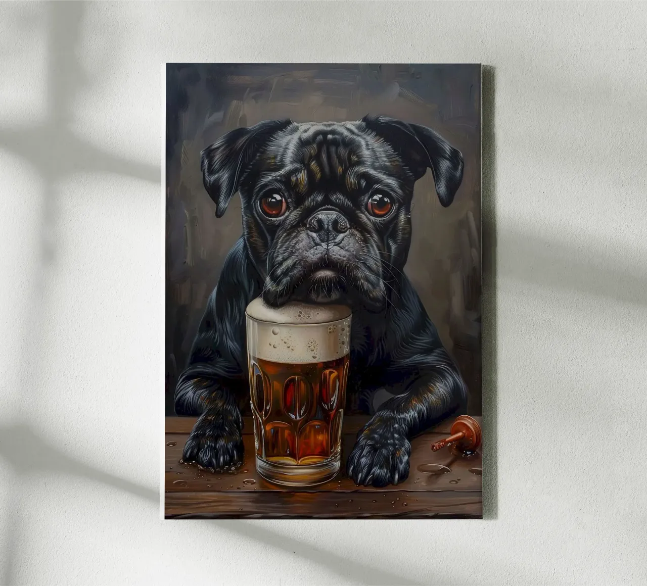 cat and beer canvas with Floater frame by chaodays
