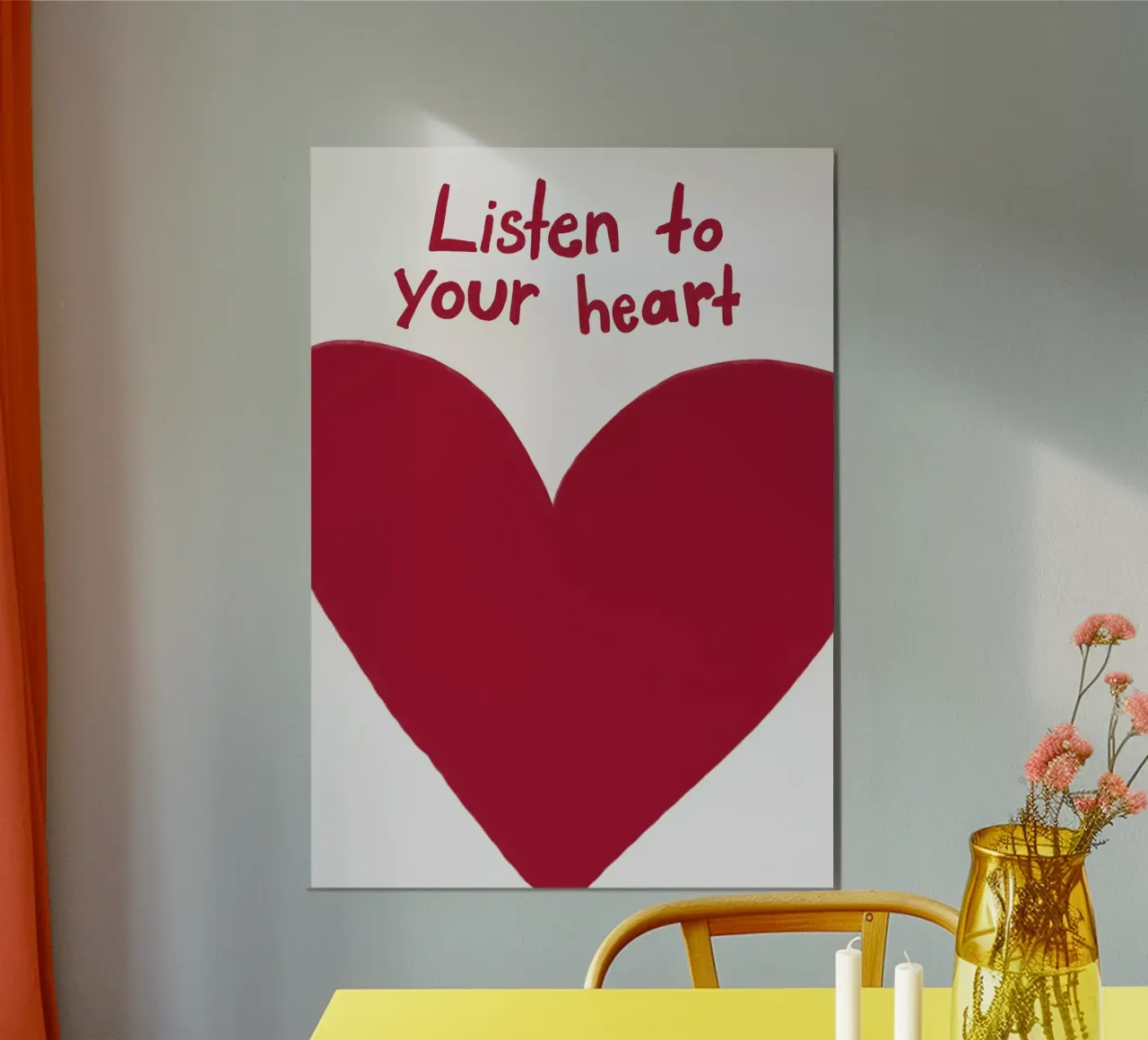 Ascoltate il vostro cuore poster con telaio in legno da Athene Fritsch
