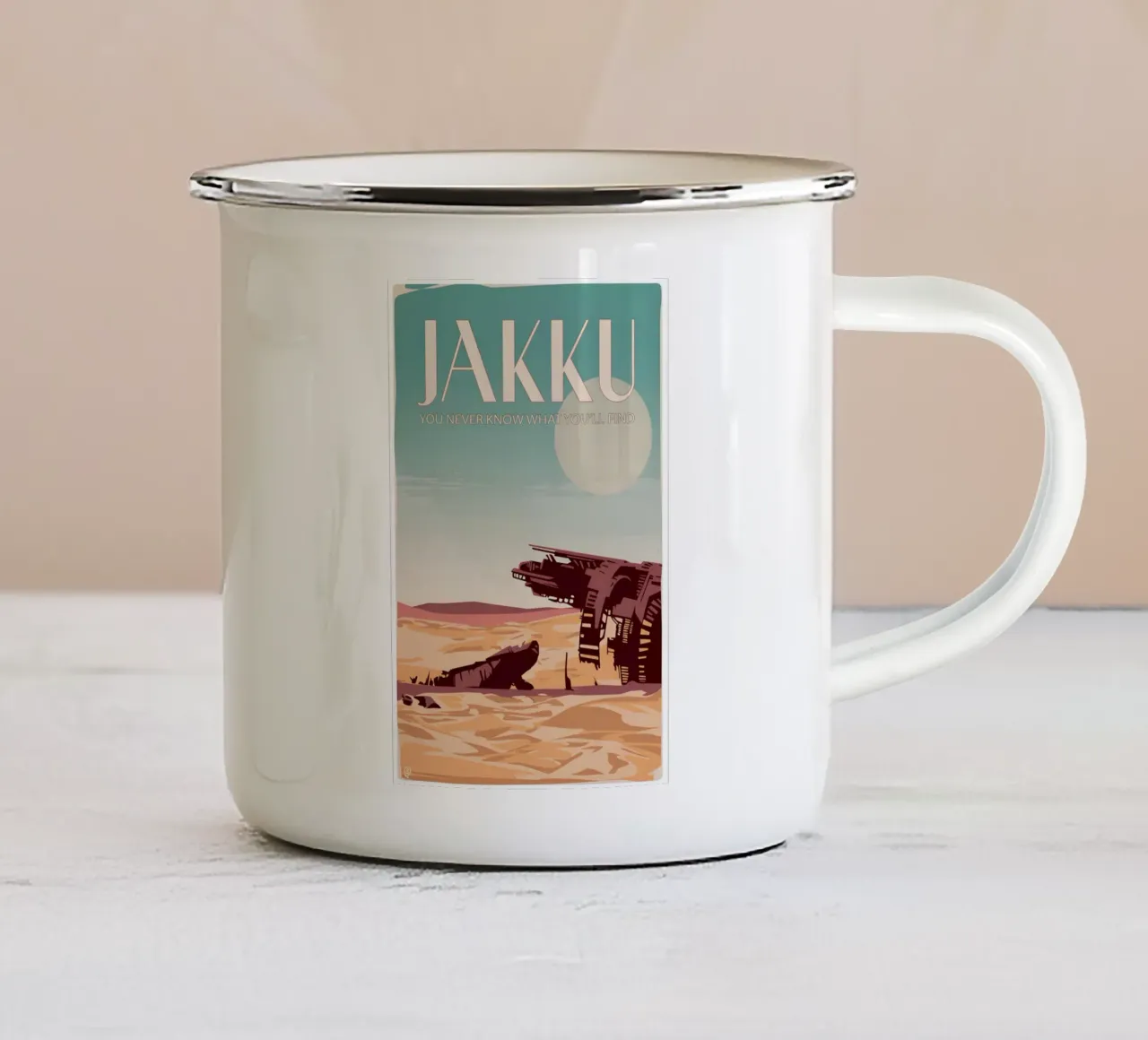 Jakku You Never Know What You'll Find tazza in smalto da Robert Hoff