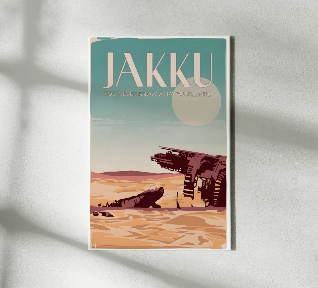 Jakku You Never Know What You'll Find tela con Cornice a cassetta da Robert Hoff