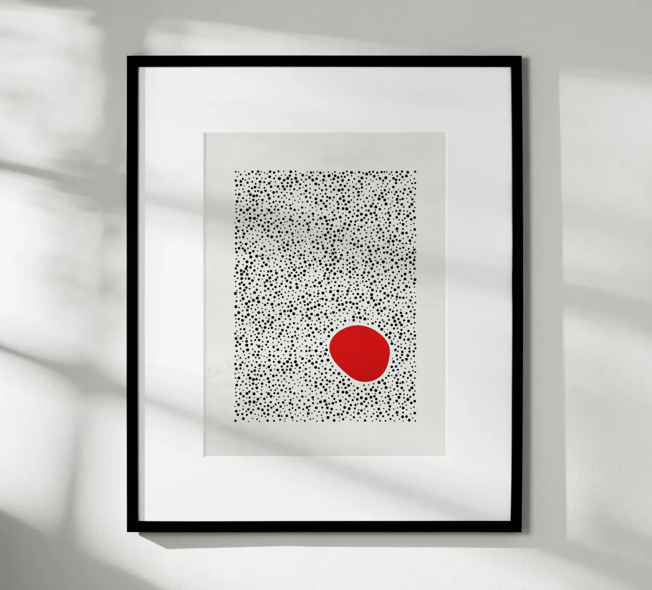 dot and red shape poster con telaio in plastica da riverbel