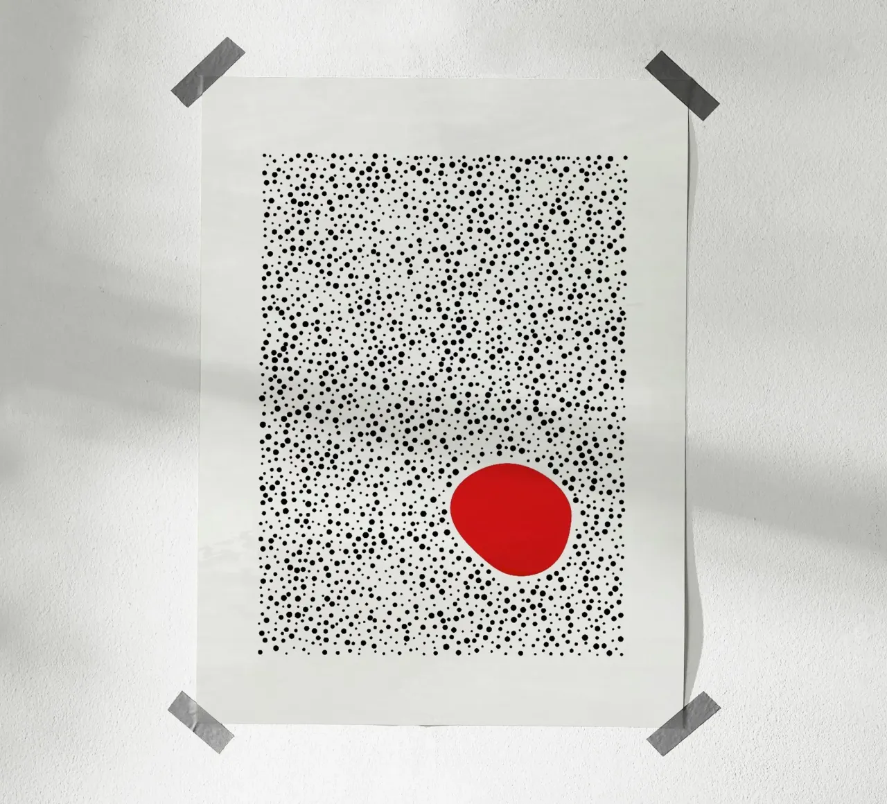 dot and red shape poster con telaio in plastica da riverbel