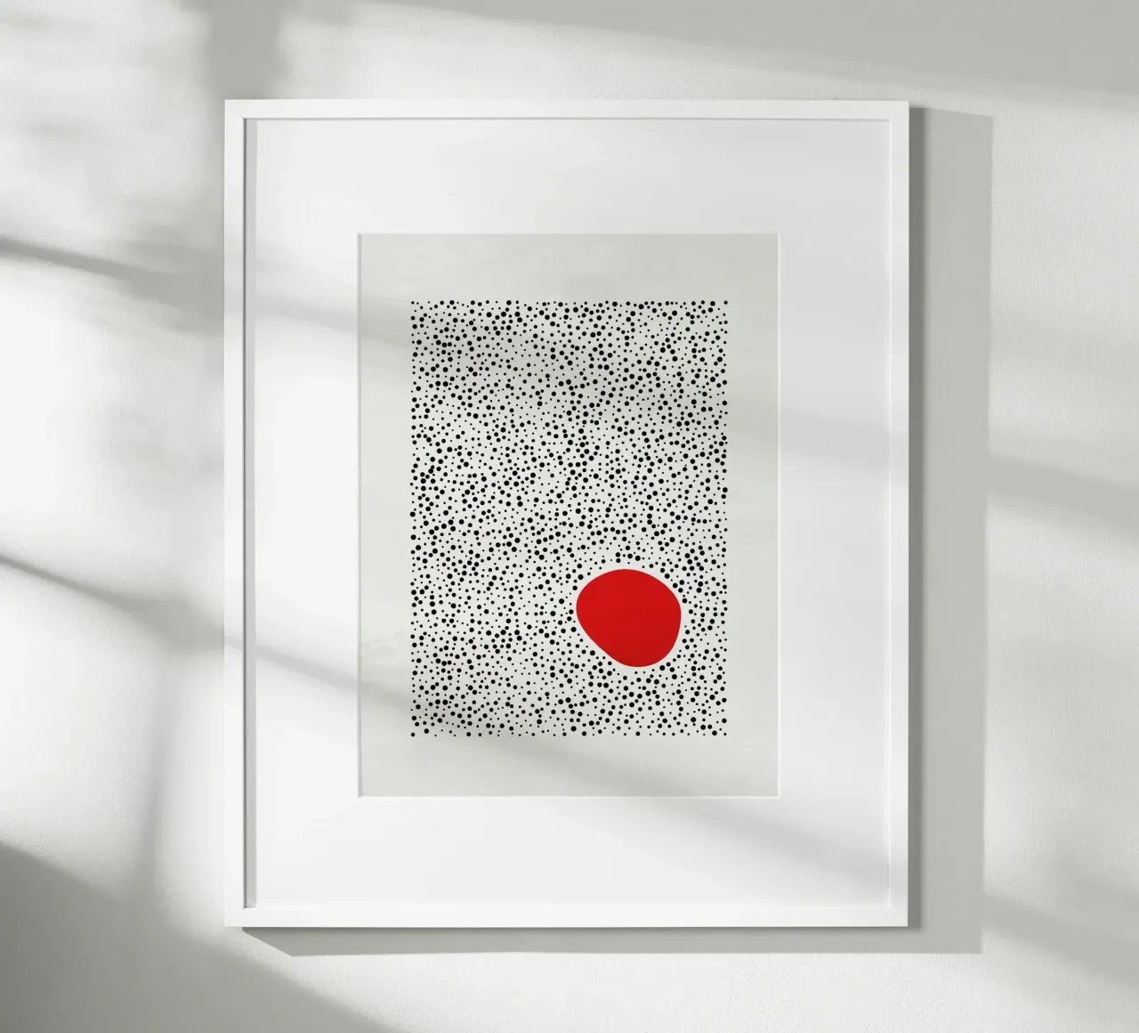 dot and red shape poster con telaio in plastica da riverbel