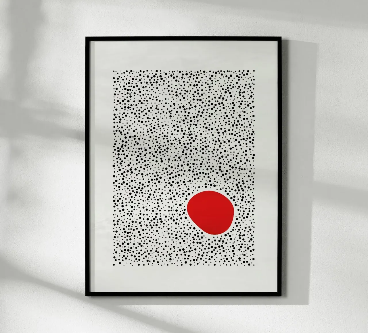 dot and red shape poster con telaio in plastica da riverbel