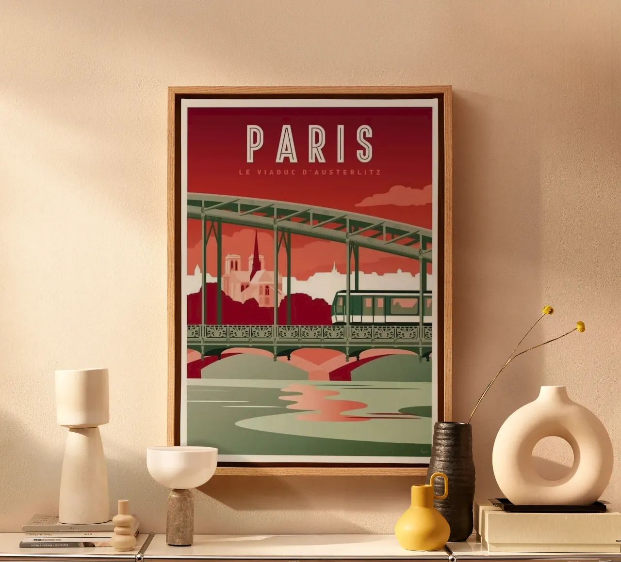 peace paris tela con Cornice a cassetta da throme