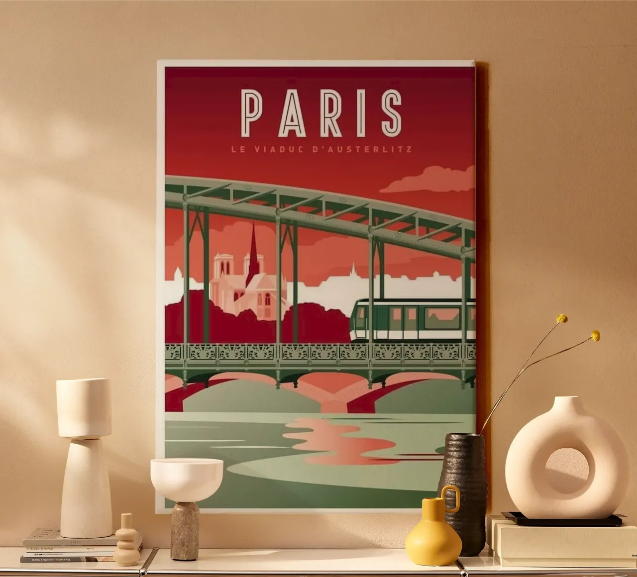 peace paris tela con Cornice a cassetta da throme