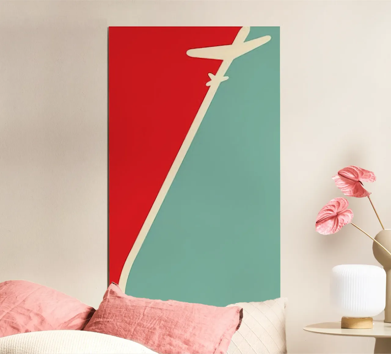balance and plane shadow poster con telaio in plastica da riverbel