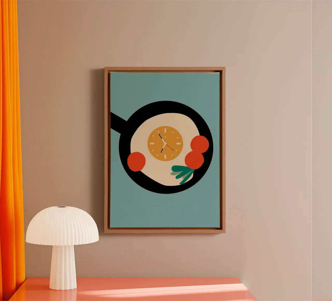 clock pan canvas with Floater frame by throme