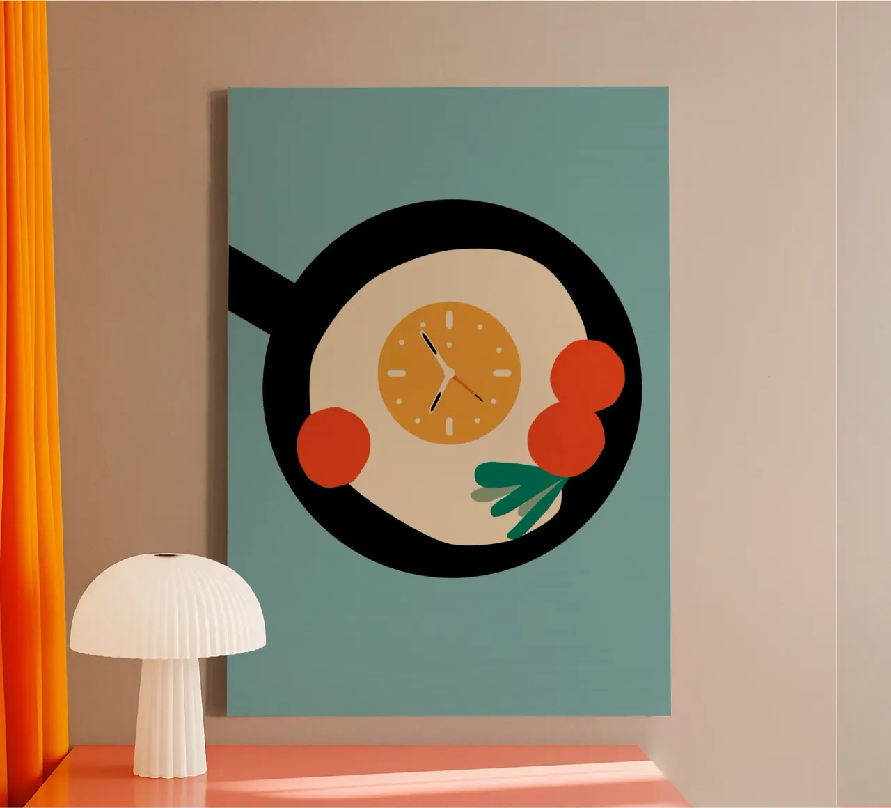 clock pan canvas with Floater frame by throme