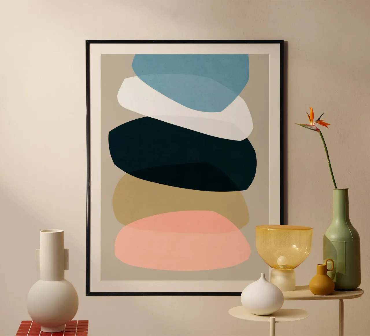 Forme astratte poster con telaio in alluminio da Sabine Klein