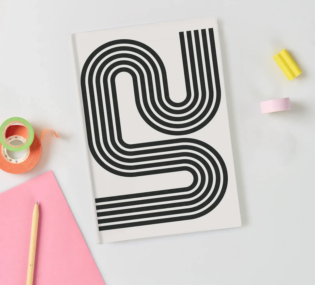 Minimalist lines notebook by Sabine Klein