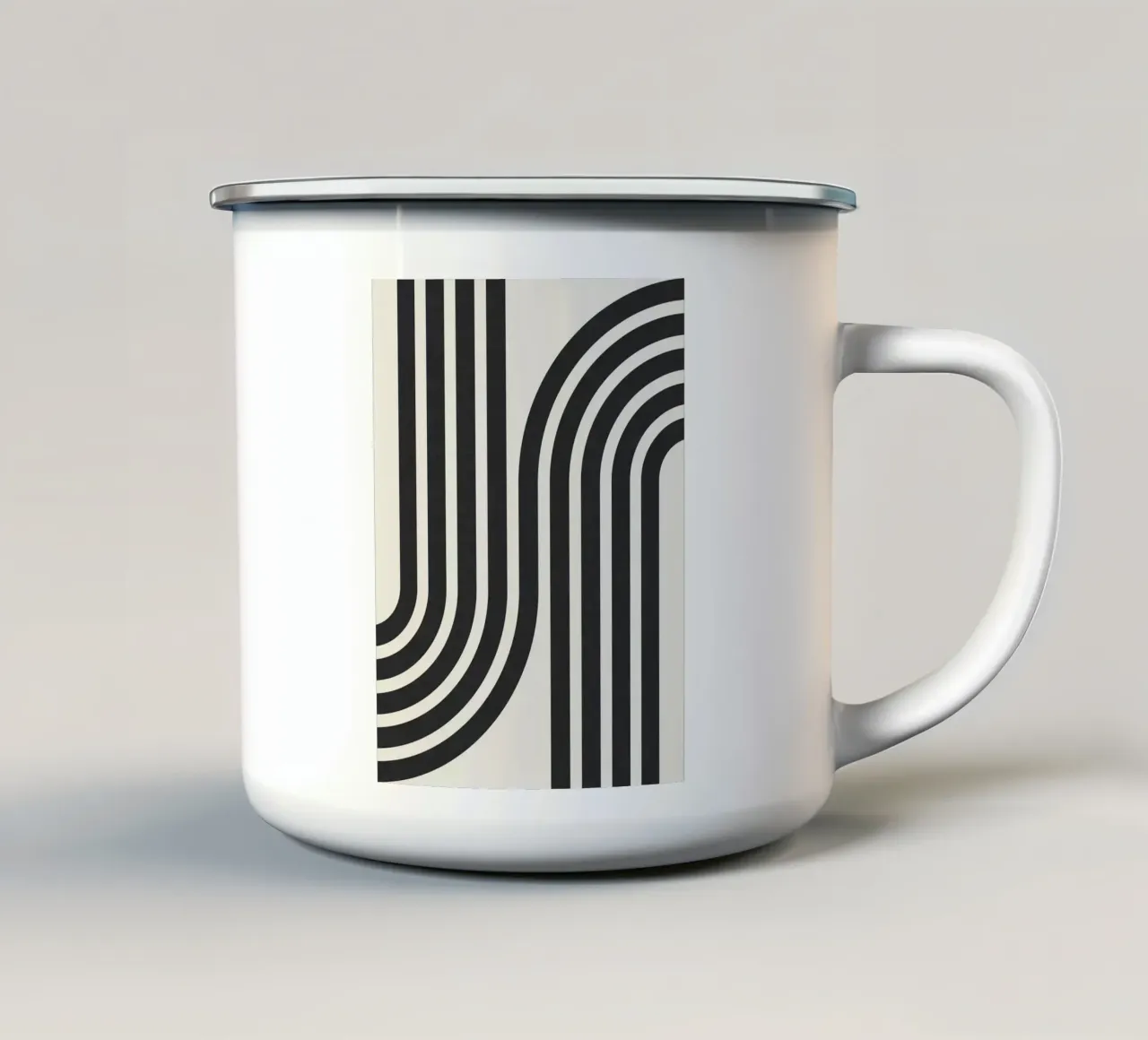 Linee minimaliste tazza in smalto da Sabine Klein