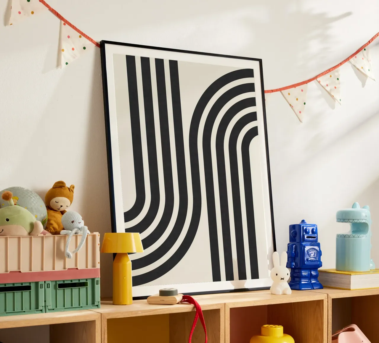 Linee minimaliste poster con telaio in legno da Sabine Klein