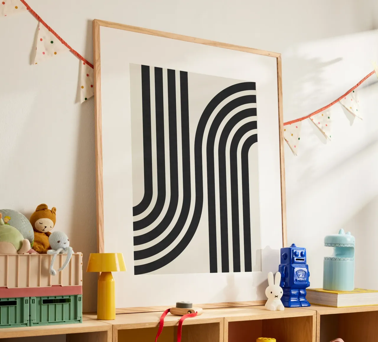 Linee minimaliste poster con telaio in legno da Sabine Klein