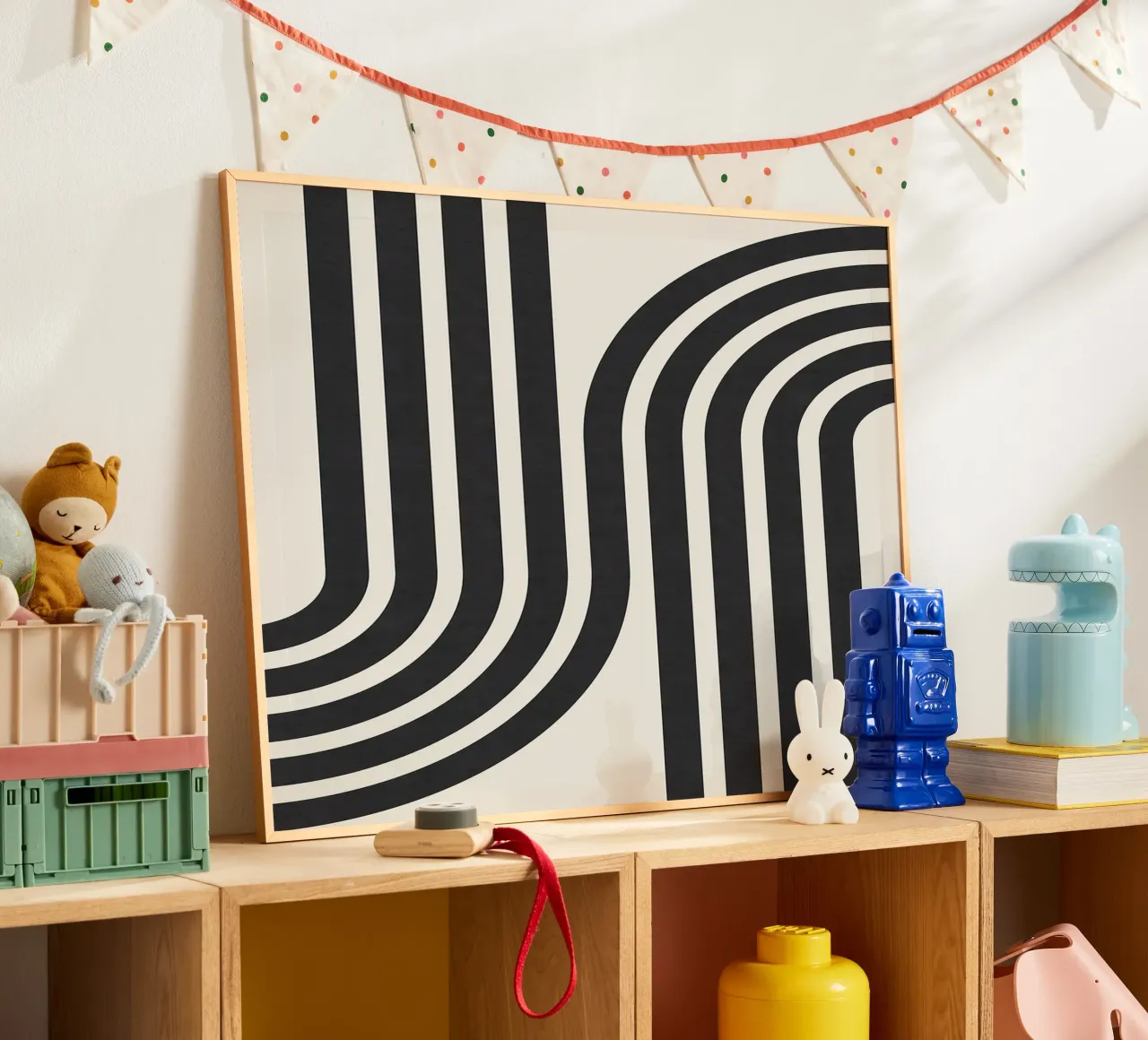 Linee minimaliste poster con telaio in legno da Sabine Klein