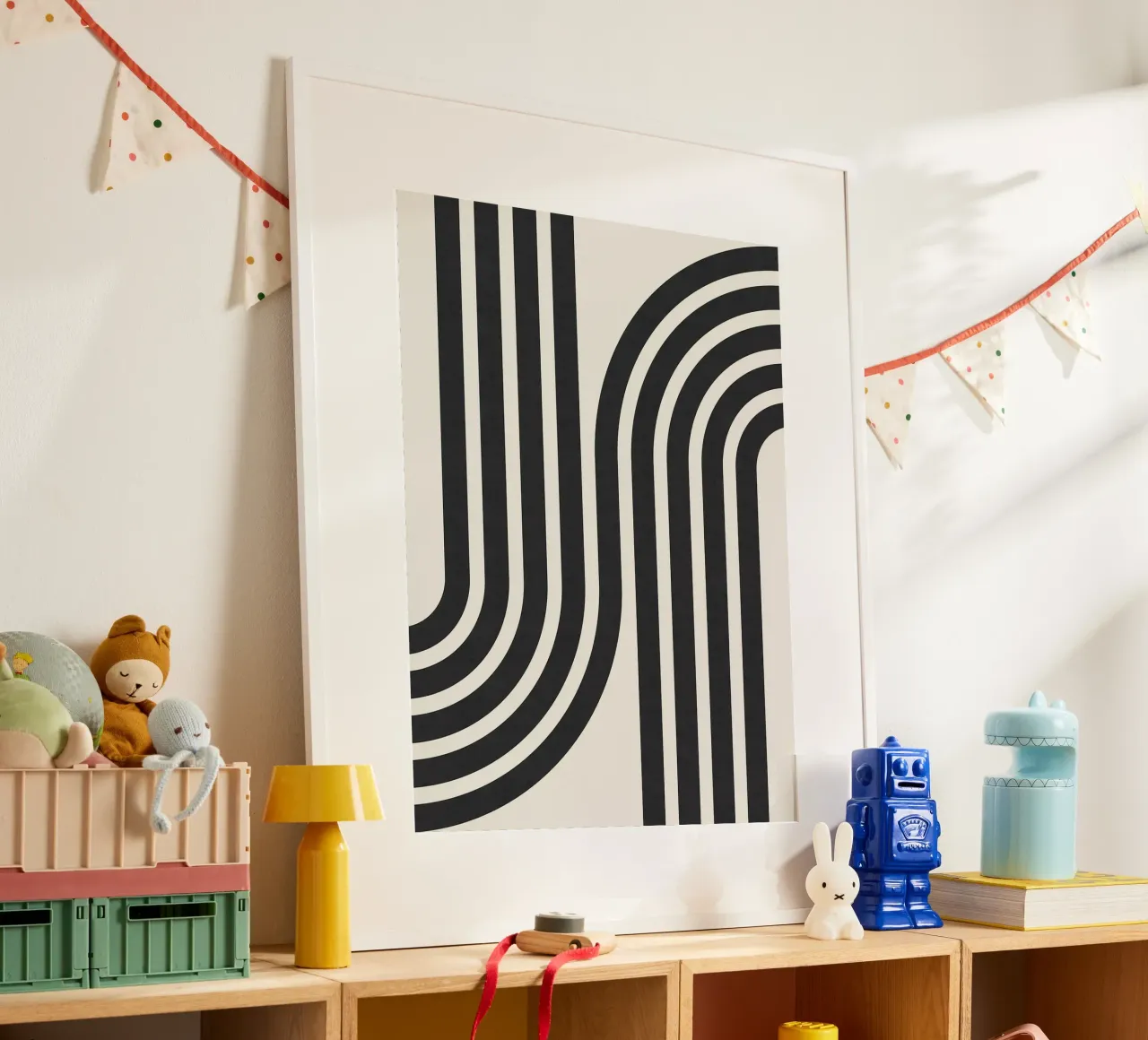 Linee minimaliste poster con telaio in legno da Sabine Klein