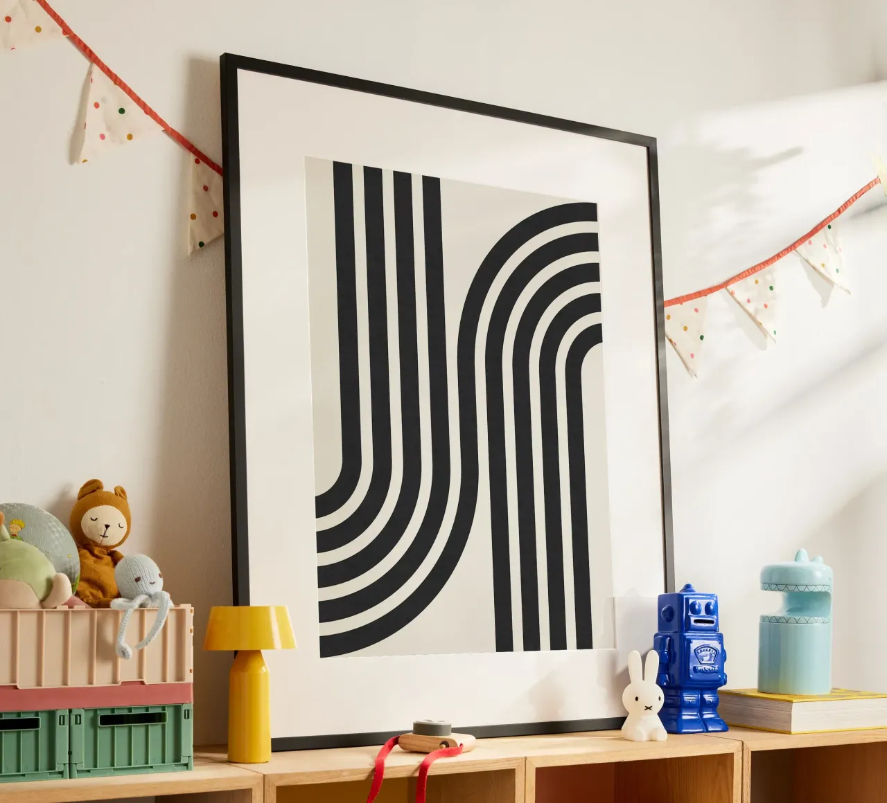 Linee minimaliste poster con telaio in legno da Sabine Klein