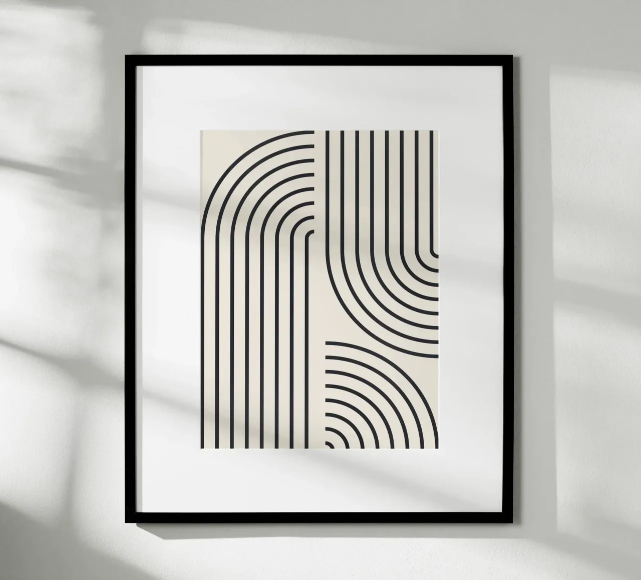 Linee d'arte poster con telaio in legno da Sabine Klein
