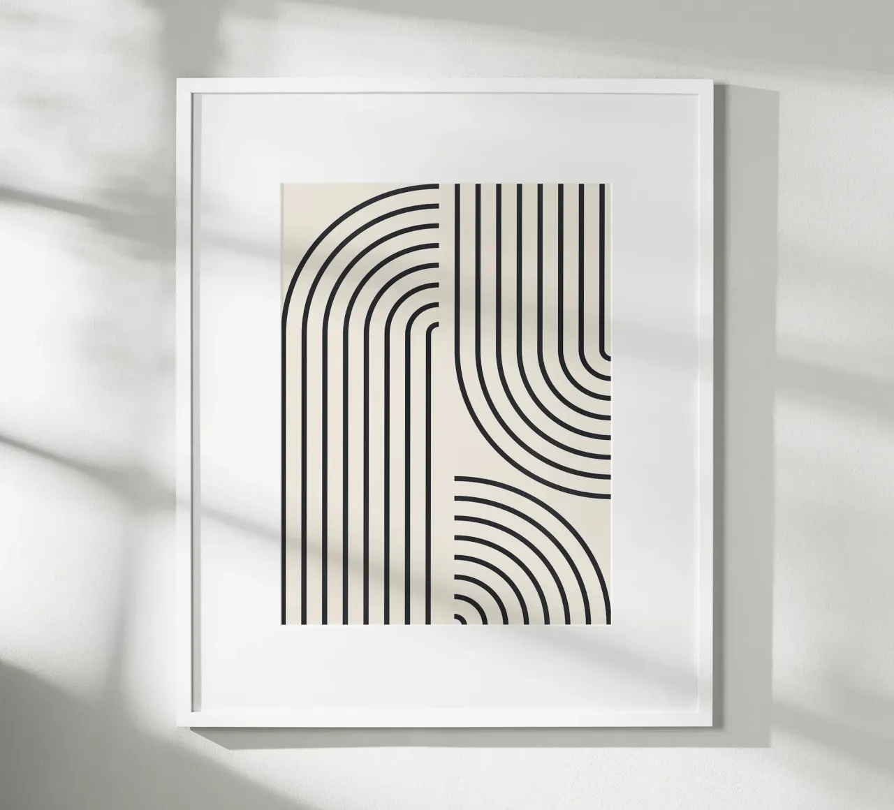Linee d'arte poster con telaio in legno da Sabine Klein
