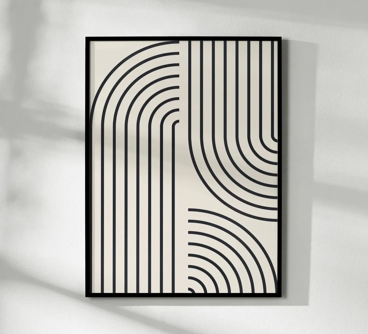 Linee d'arte poster con telaio in legno da Sabine Klein