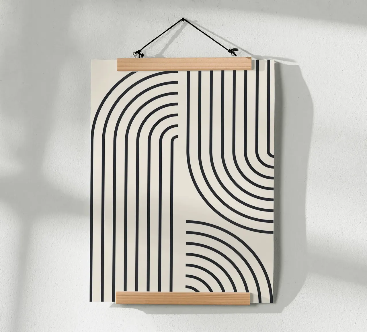 Linee d'arte poster con telaio in legno da Sabine Klein