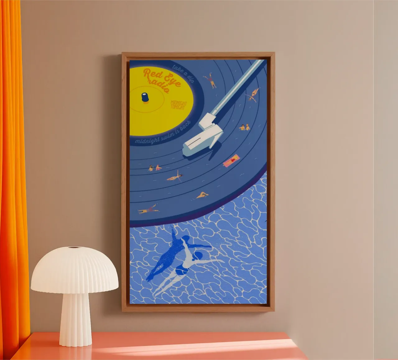 swimming in classic music player Leinwand mit Schattenfugenrahmen von riverbel
