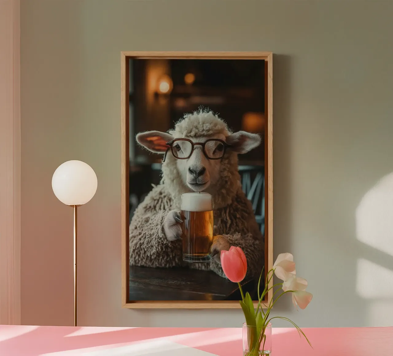 sheep and beer toile avec Caisse américaine de throme