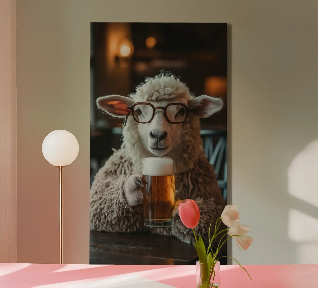 sheep and beer toile avec Caisse américaine de throme