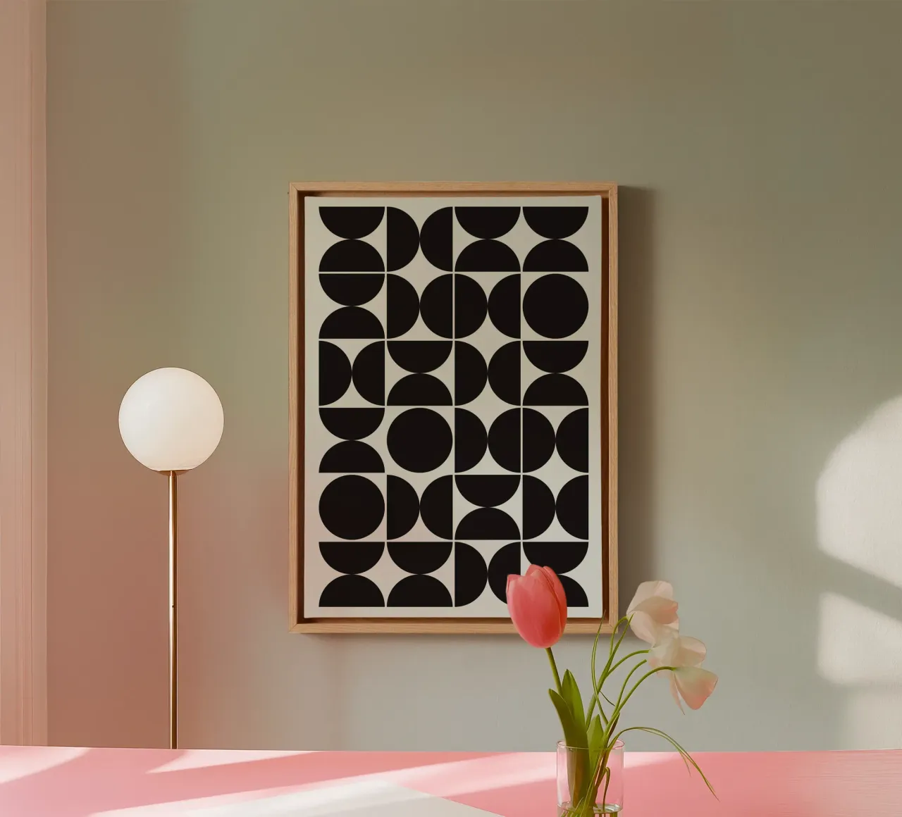 bauhaus  diverse shapes Leinwand mit Schattenfugenrahmen von riverbel