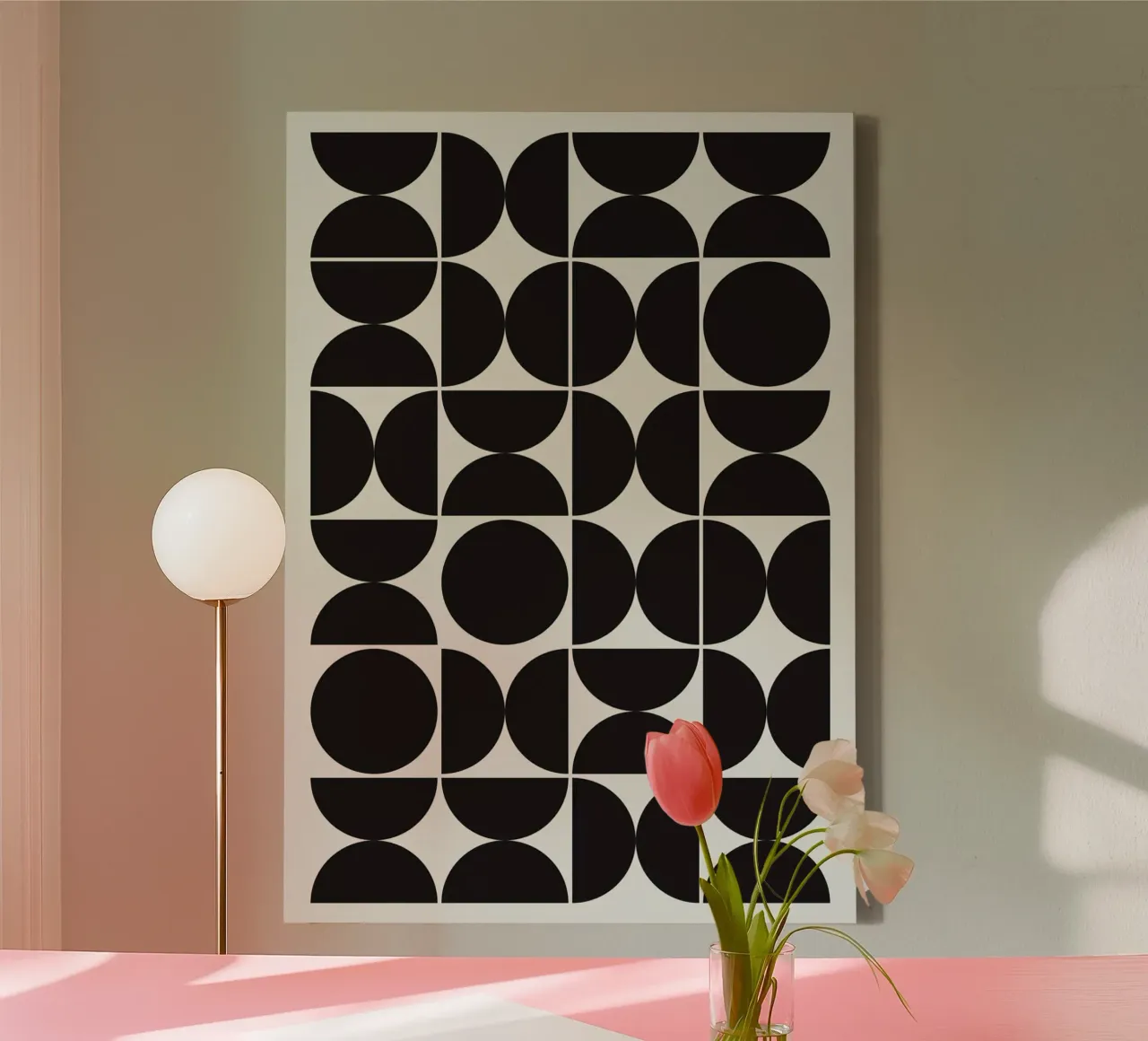 bauhaus  diverse shapes Leinwand mit Schattenfugenrahmen von riverbel
