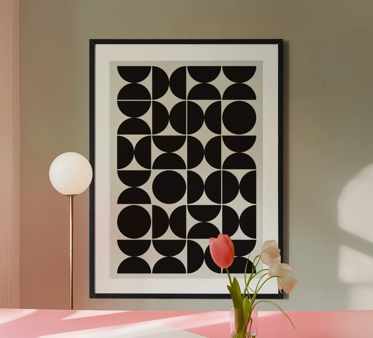 bauhaus  diverse shapes poster con telaio in legno da riverbel