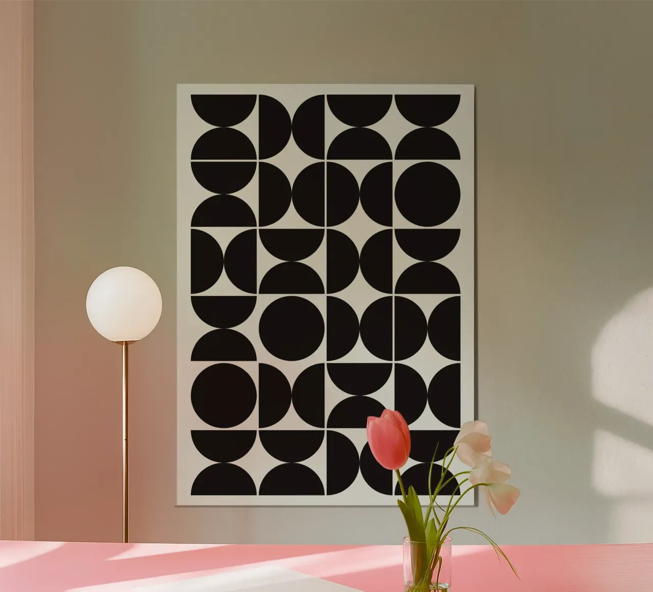 bauhaus  diverse shapes poster con telaio in legno da riverbel