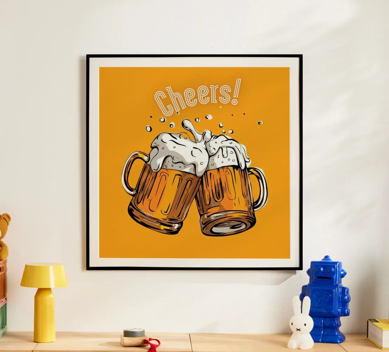 couple beer cheers poster da throme