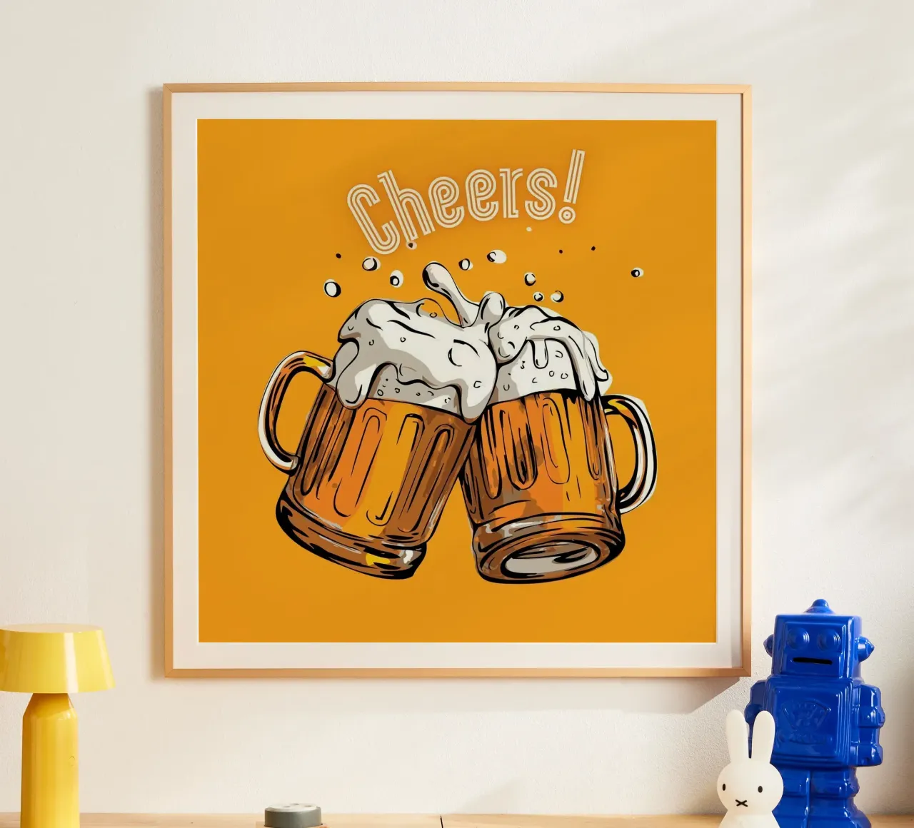 couple beer cheers poster da throme