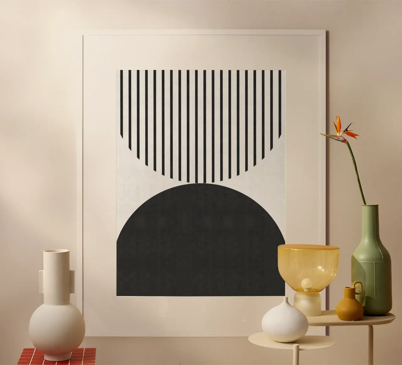 Linee minimaliste poster con telaio in alluminio da Lisa Becker