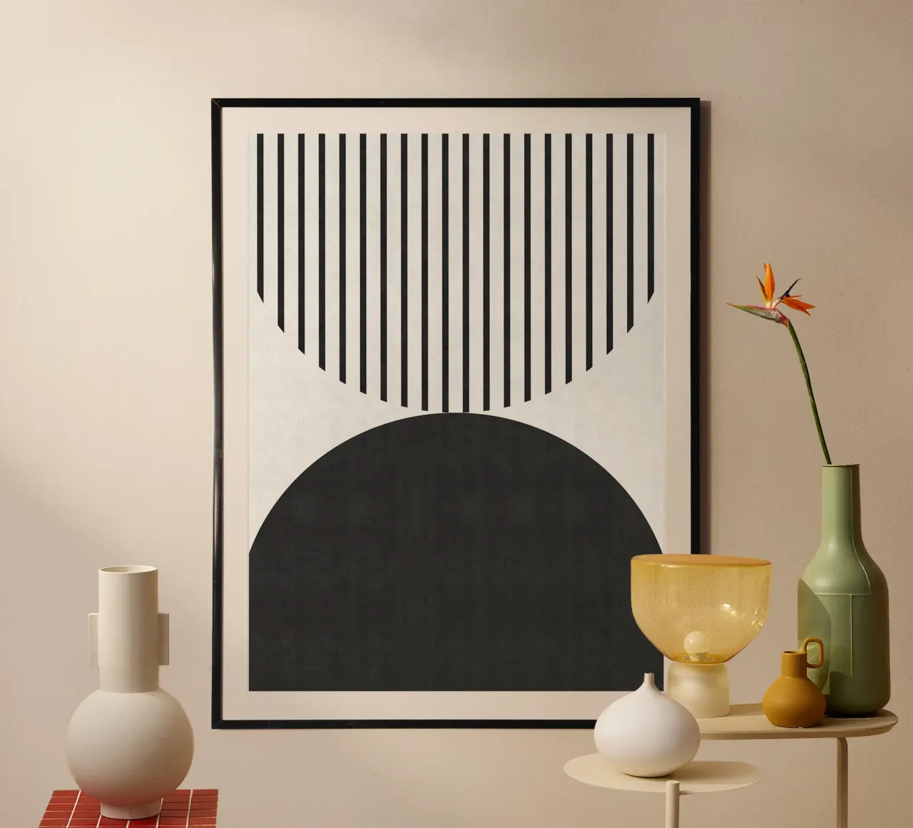 Linee minimaliste poster con telaio in alluminio da Lisa Becker