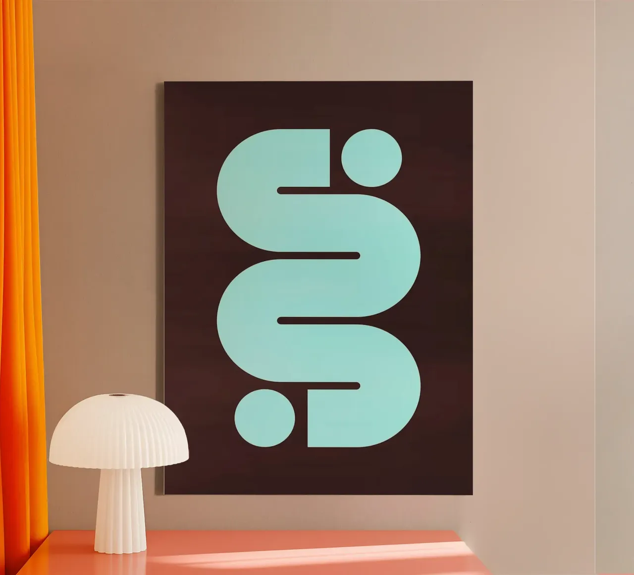 Vibrant shapes canvas with Floater frame by Lisa Becker
