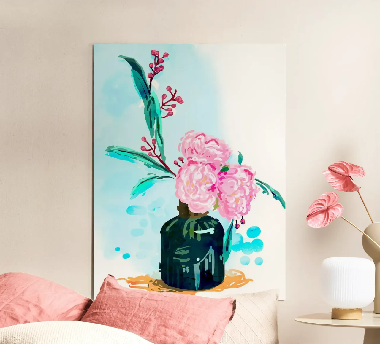 Sedersi bene poster con telaio in legno da Lisa Becker